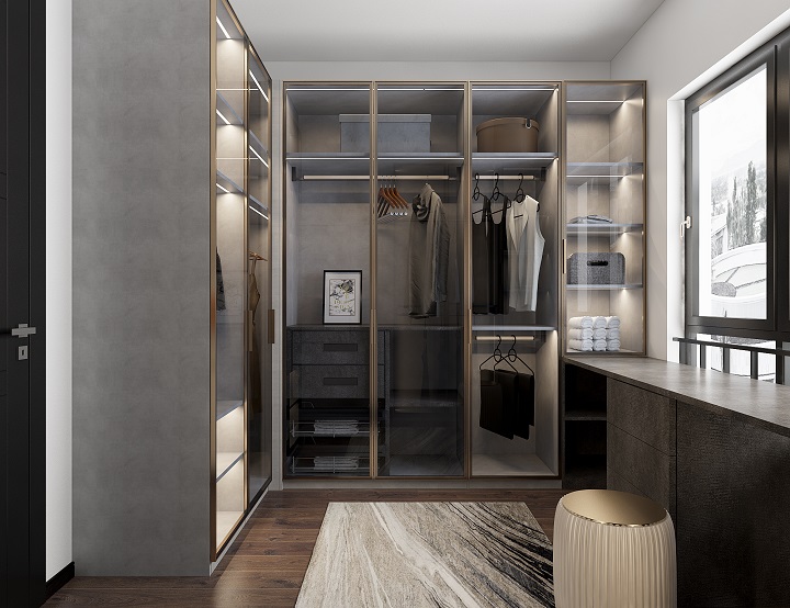 U型梳妝臺(tái)衣帽間