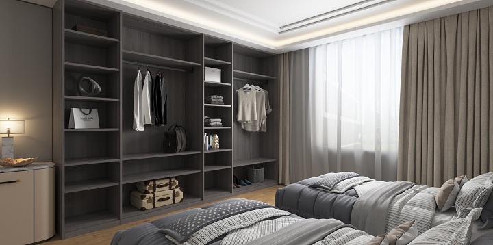 臥室開放式衣柜圖片